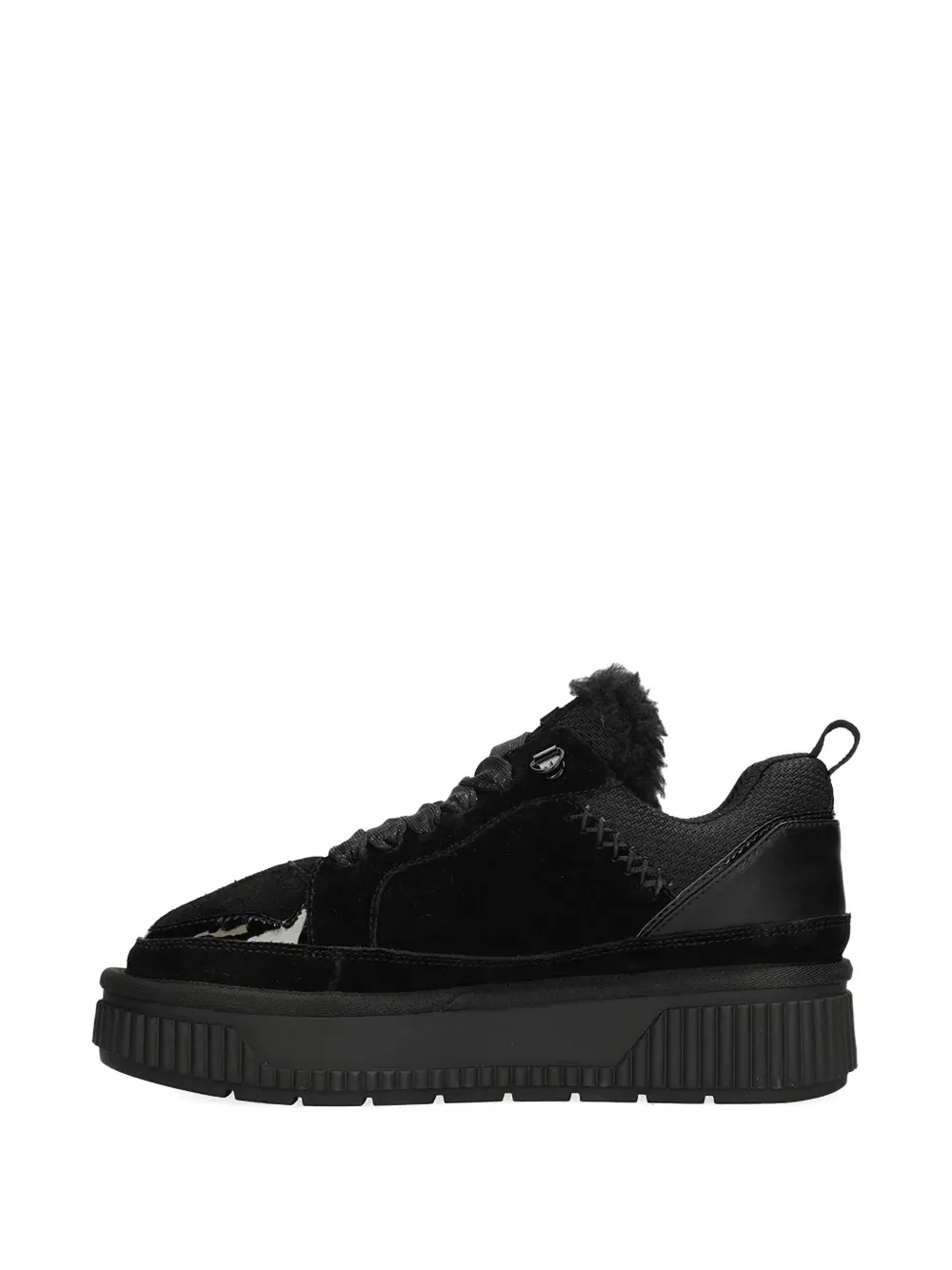 MEXX Sneakers met plateauzool en imitatiebont Zwart