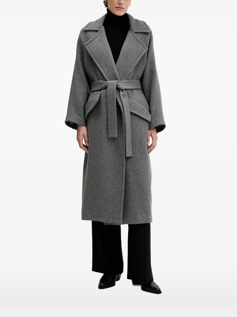Sandro Ferrone belted coat - Grey
