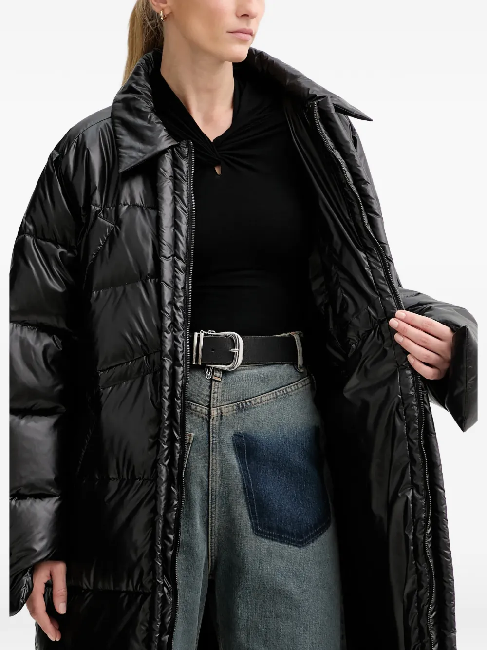  Mmc Studio Piumino Oversize Con Cappuccio - Nero 
