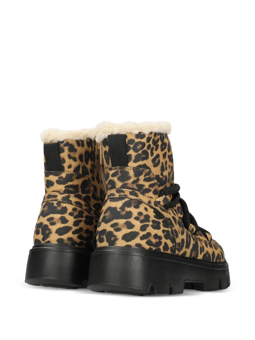  Mexx Leopard-print Lace-up Ankle Boots - Brown 