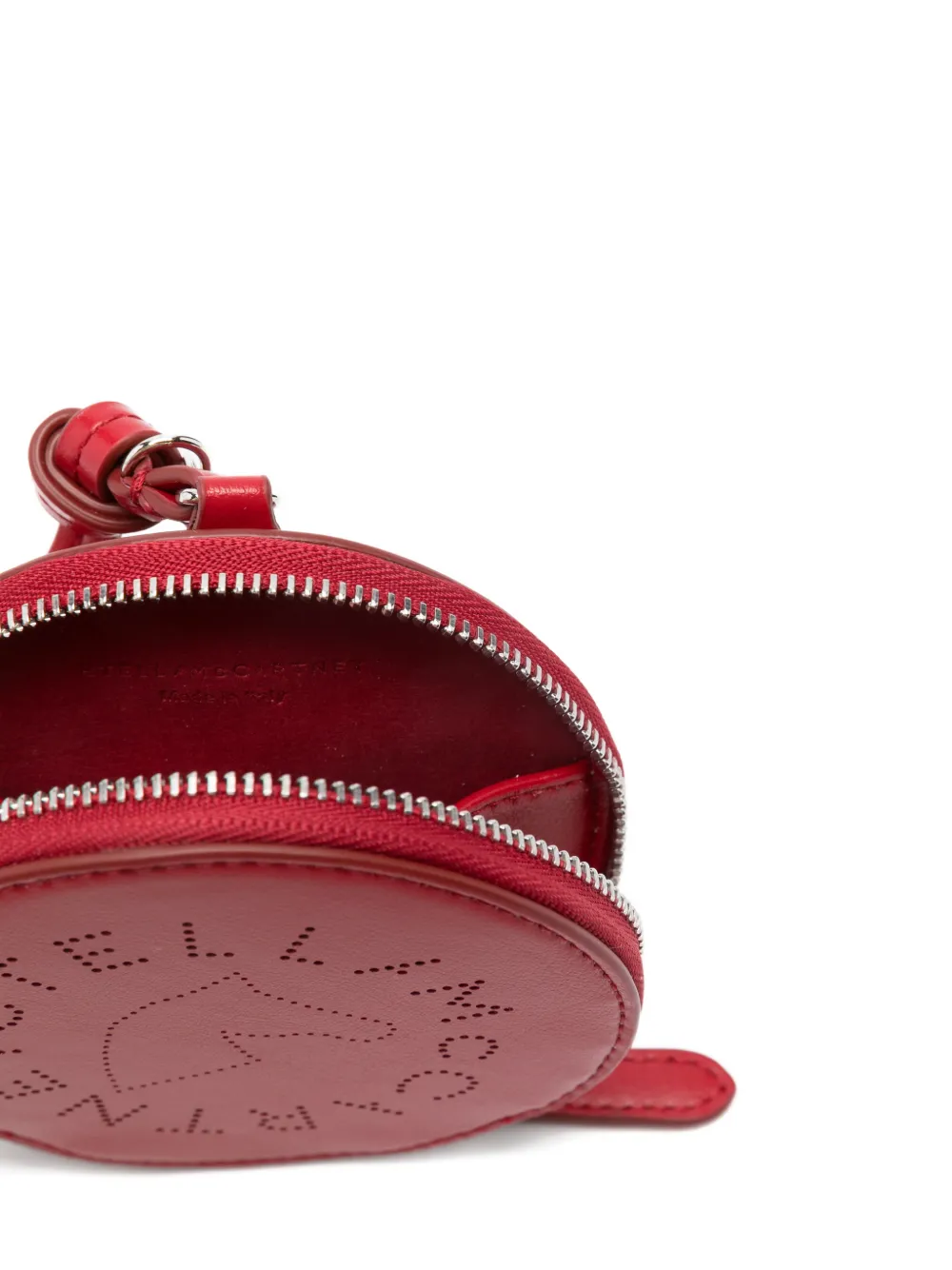  Stella Mccartney Perforated Round Keyring - Red 