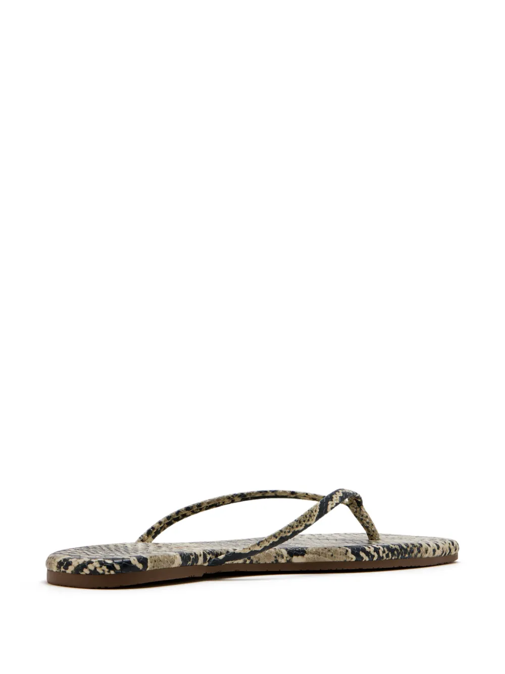 Tkees Teenslippers met vierkante neus en slangen-effect Beige