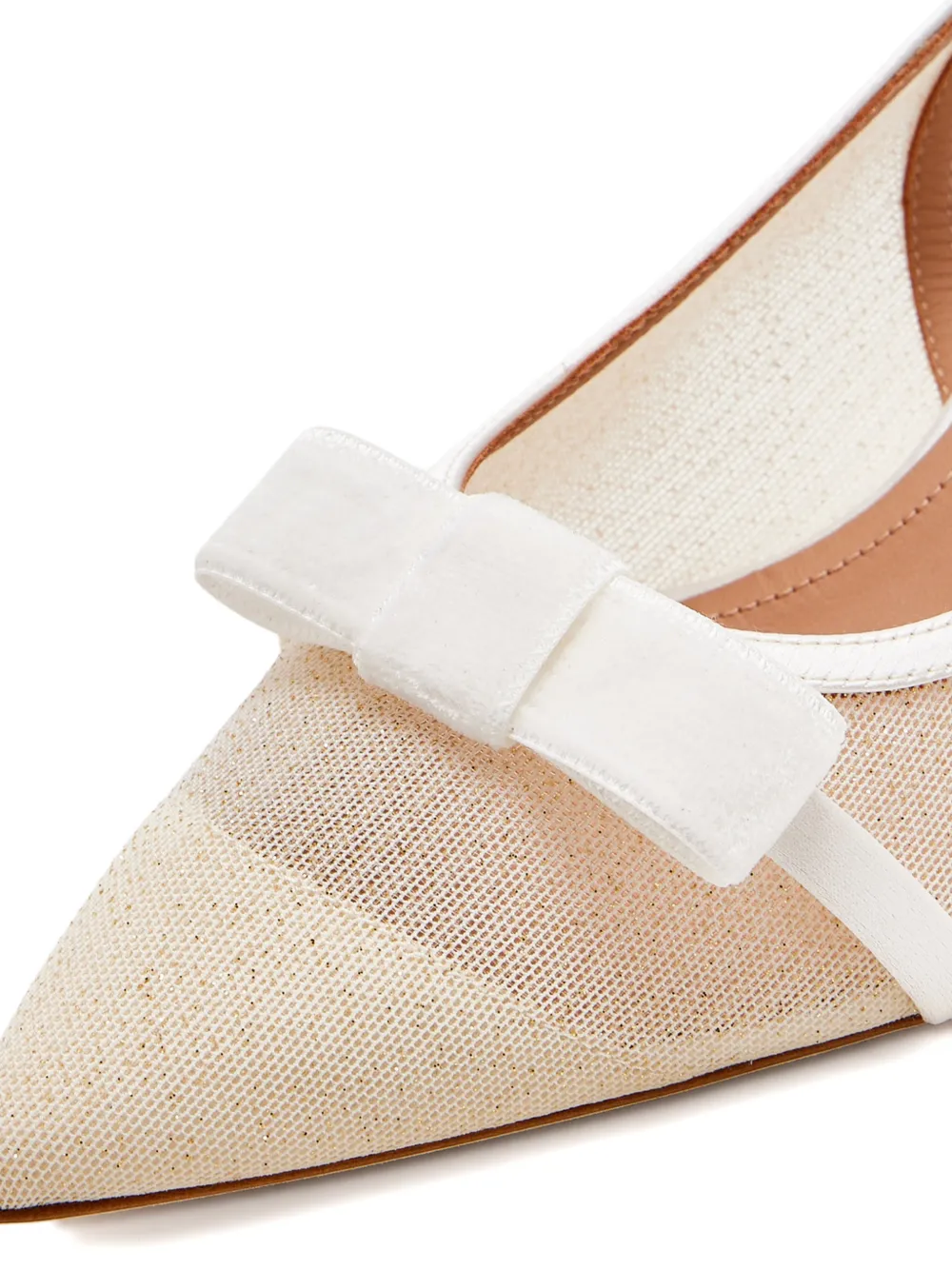 Malone Souliers Jama slingback pumps met strik Wit