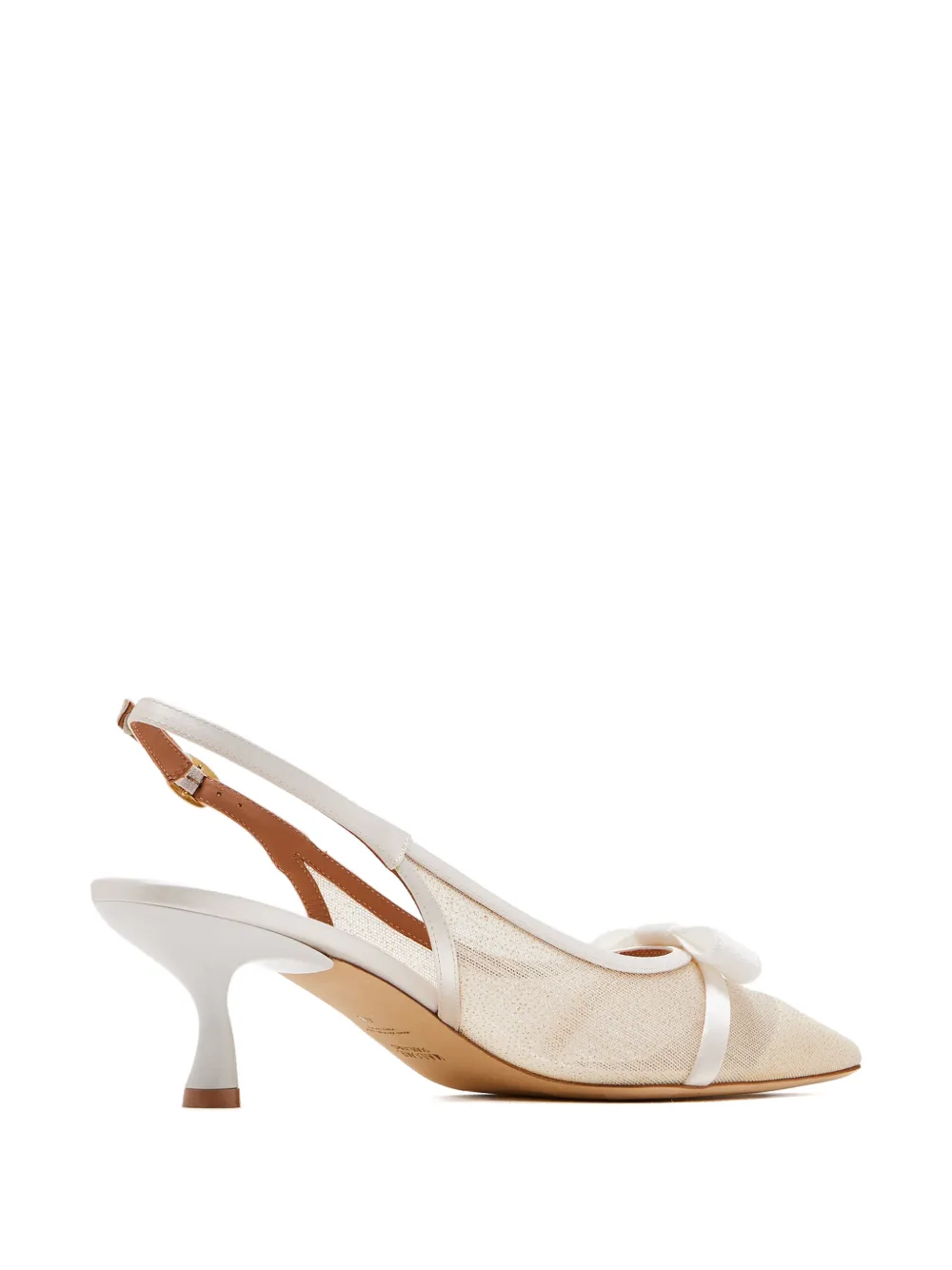 Malone Souliers Jama slingback pumps met strik Wit