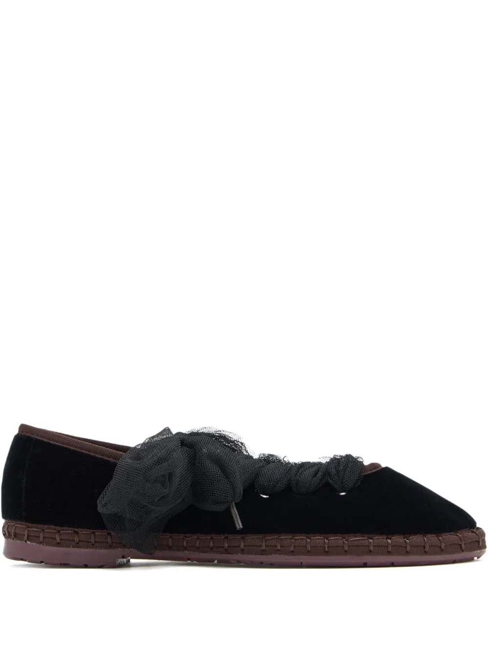 FLABELUS Ginevra tulle ribbon espadrilles | Black | Image 1