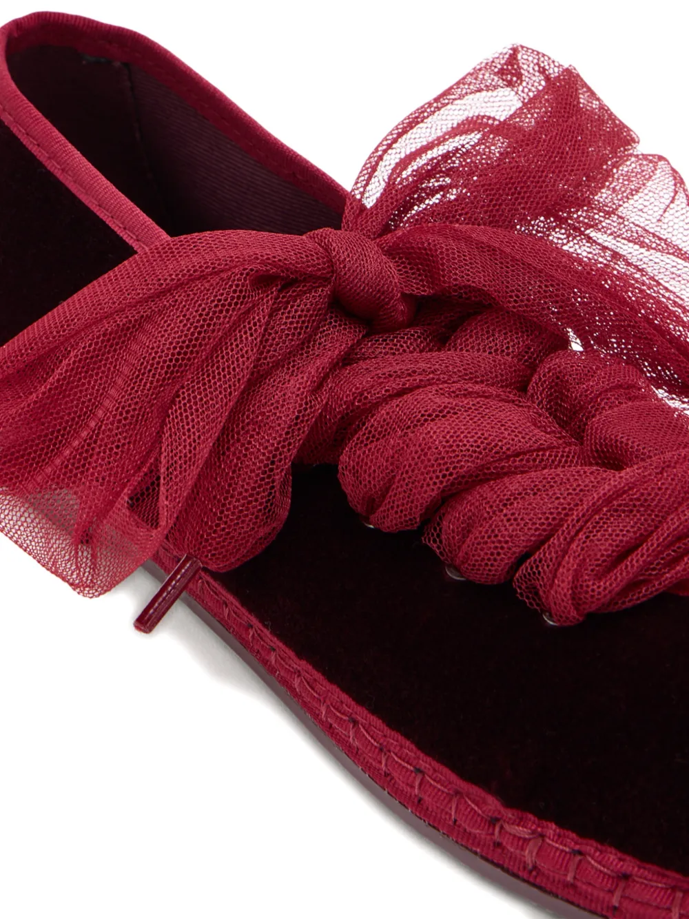 FLABELUS Ginevra espadrilles met tulen strik Rood