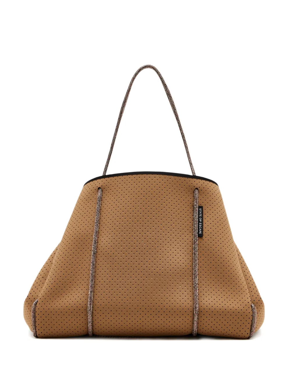 STATE OF ESCAPE perforated shoulder tote bag | Brown | Image 1