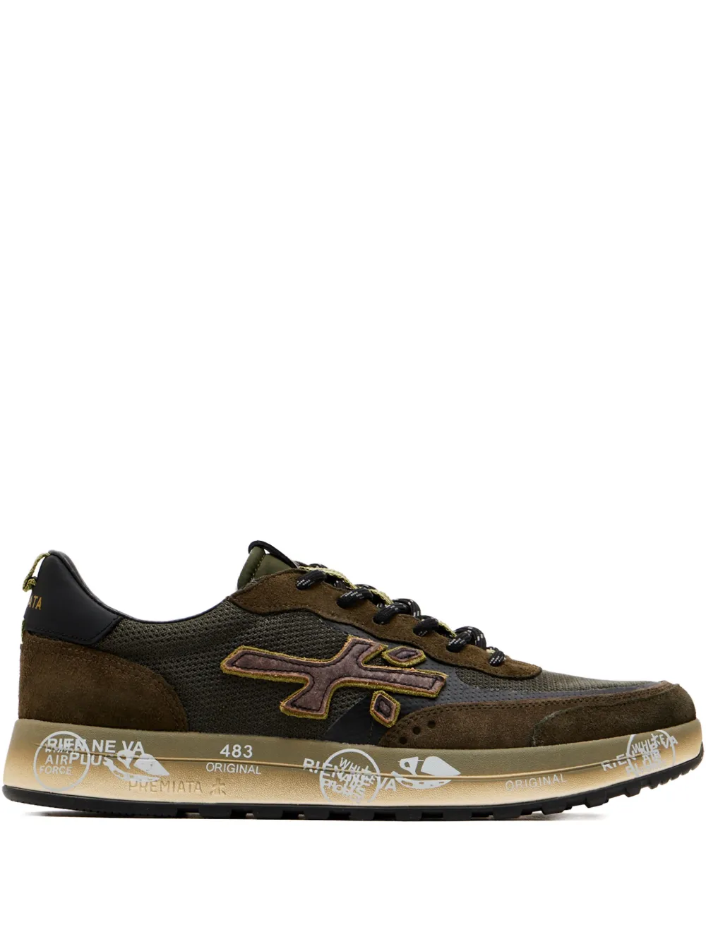 Premiata NOUS 7725 appliqued sneakers Groen