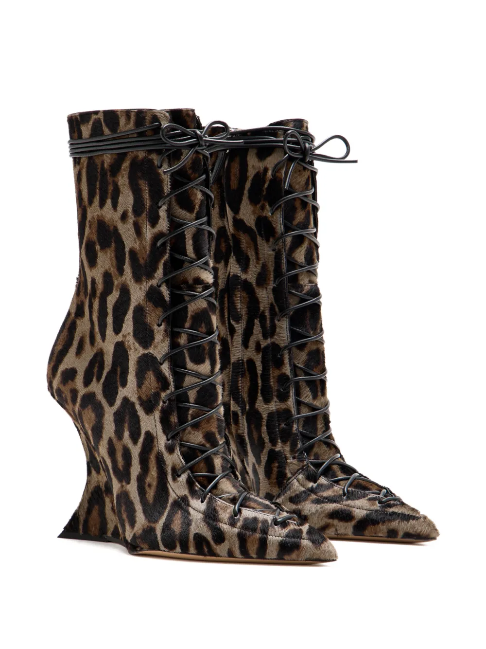 Paris Texas leopard print lace-up boots Bruin