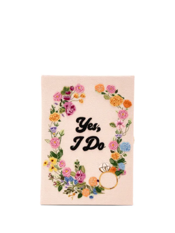 Olympia Le-Tan Floral Appliqué Clutch Bag in Neutrals