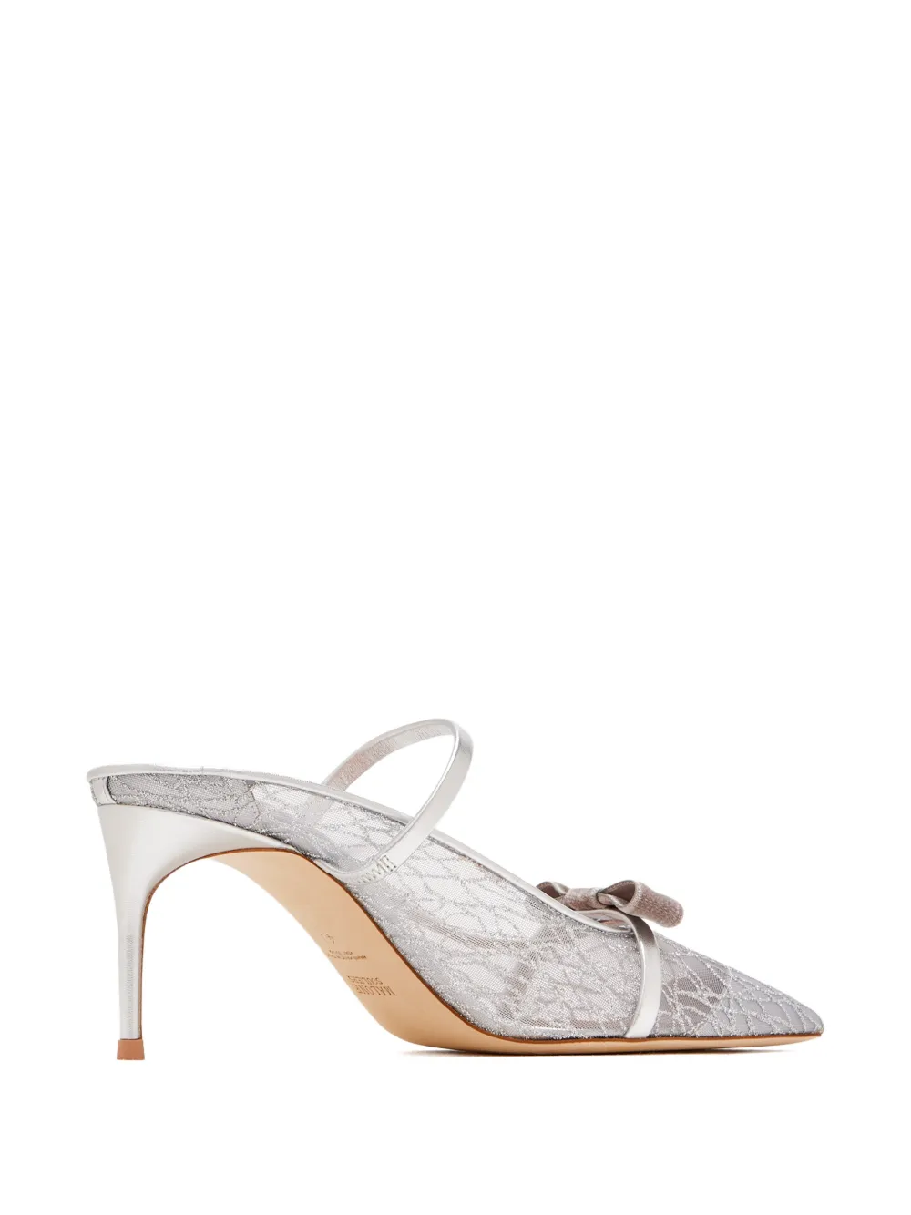 Malone Souliers ribbon detail lace mules Wit