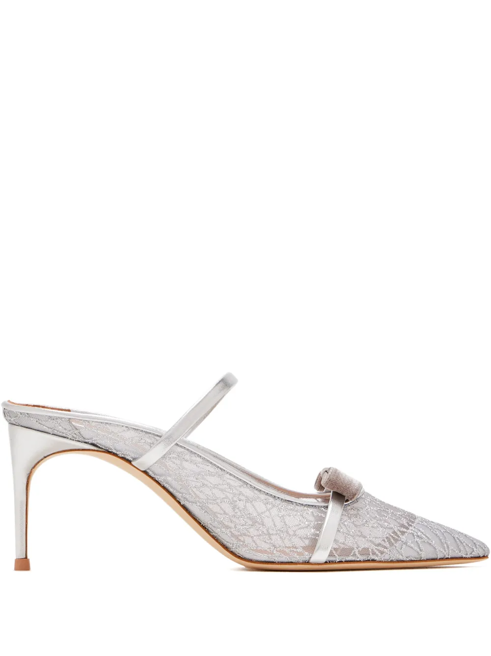 Malone Souliers ribbon detail lace mules Wit