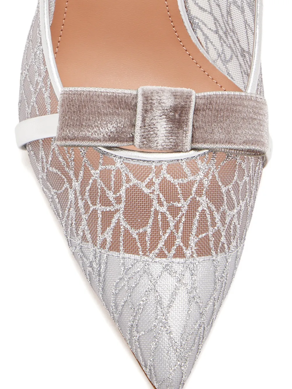 Malone Souliers ribbon detail lace mules Wit