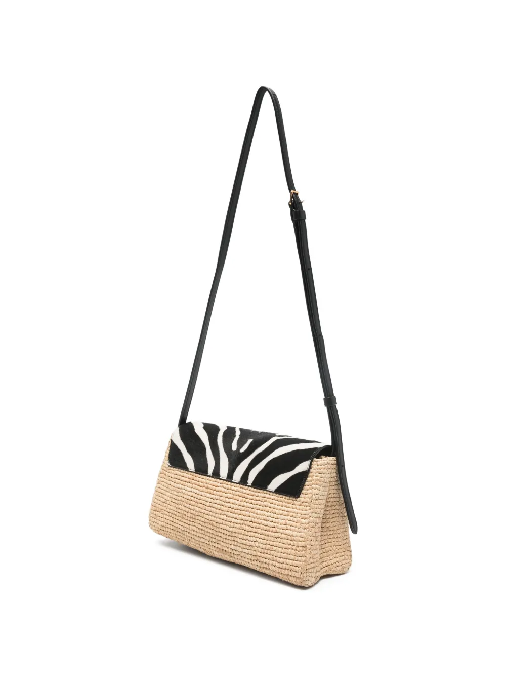 KHAITE Audrey crossbodytas met zebraprint Beige