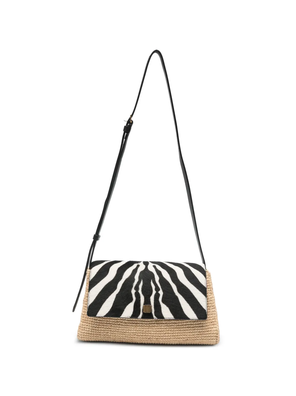 KHAITE Audrey zebra-print cross-body bag - Toni neutri
