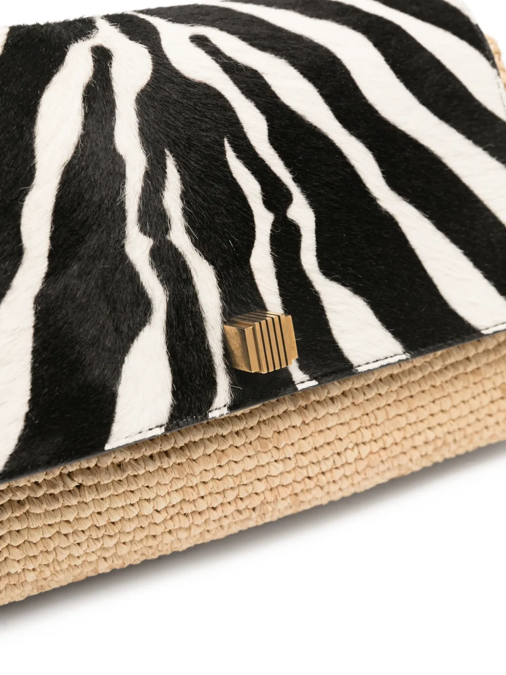 KHAITE Audrey crossbodytas met zebraprint Beige