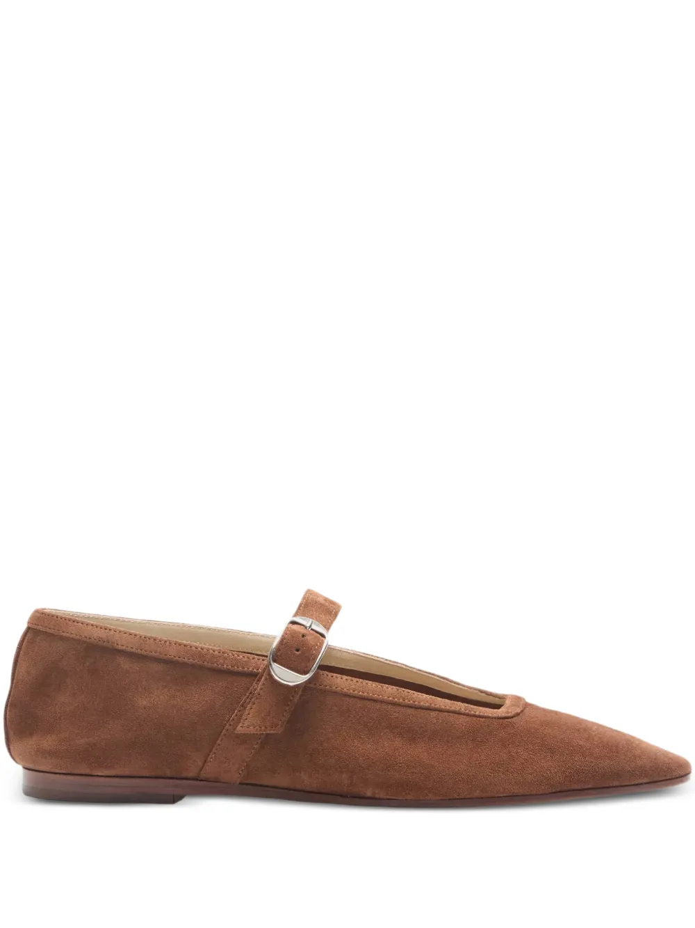 Le Monde Beryl almond-toe buckle ballet flats - Marrone