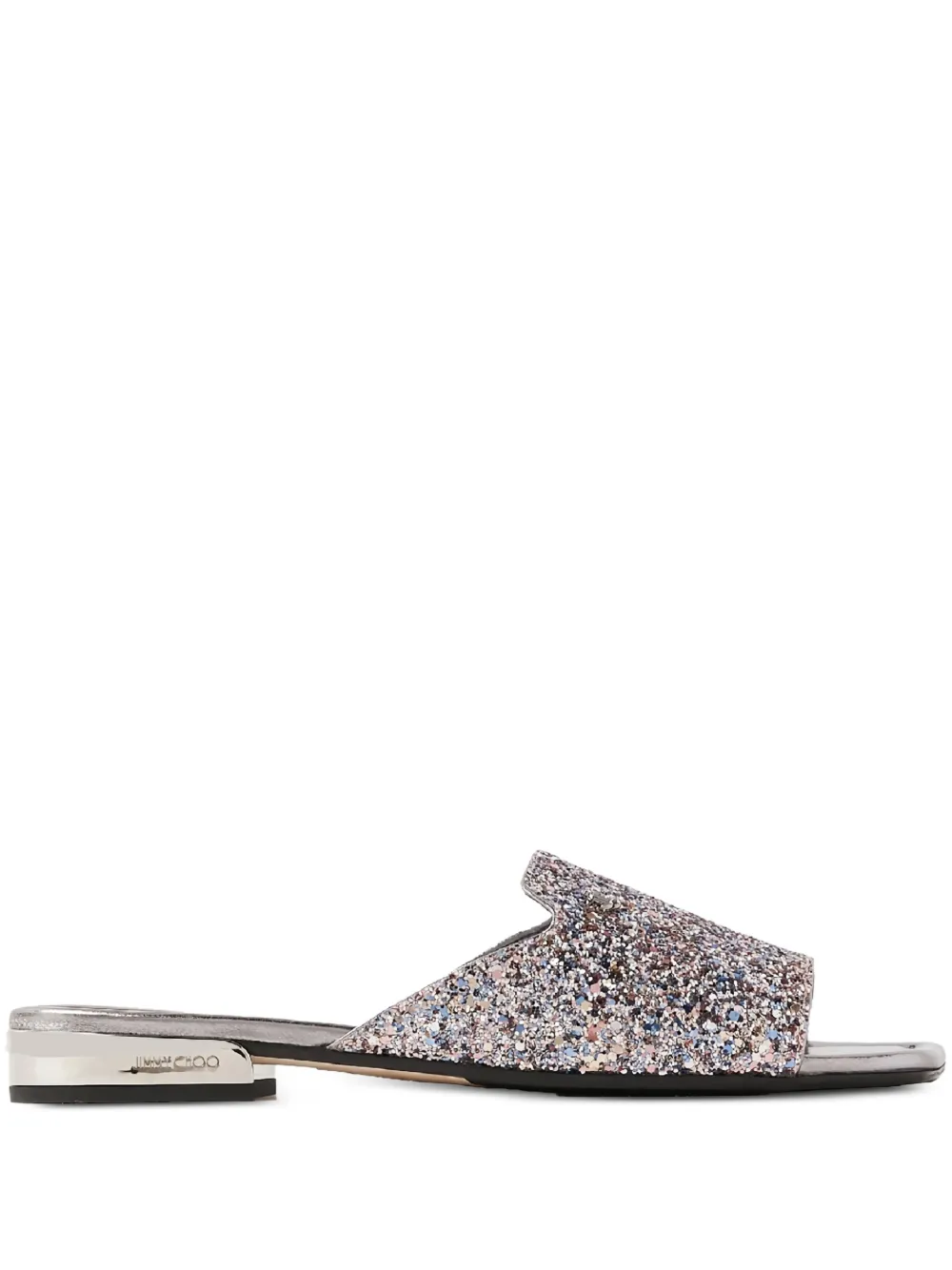 Jimmy Choo Nako glitter logo strap sandals - Argento