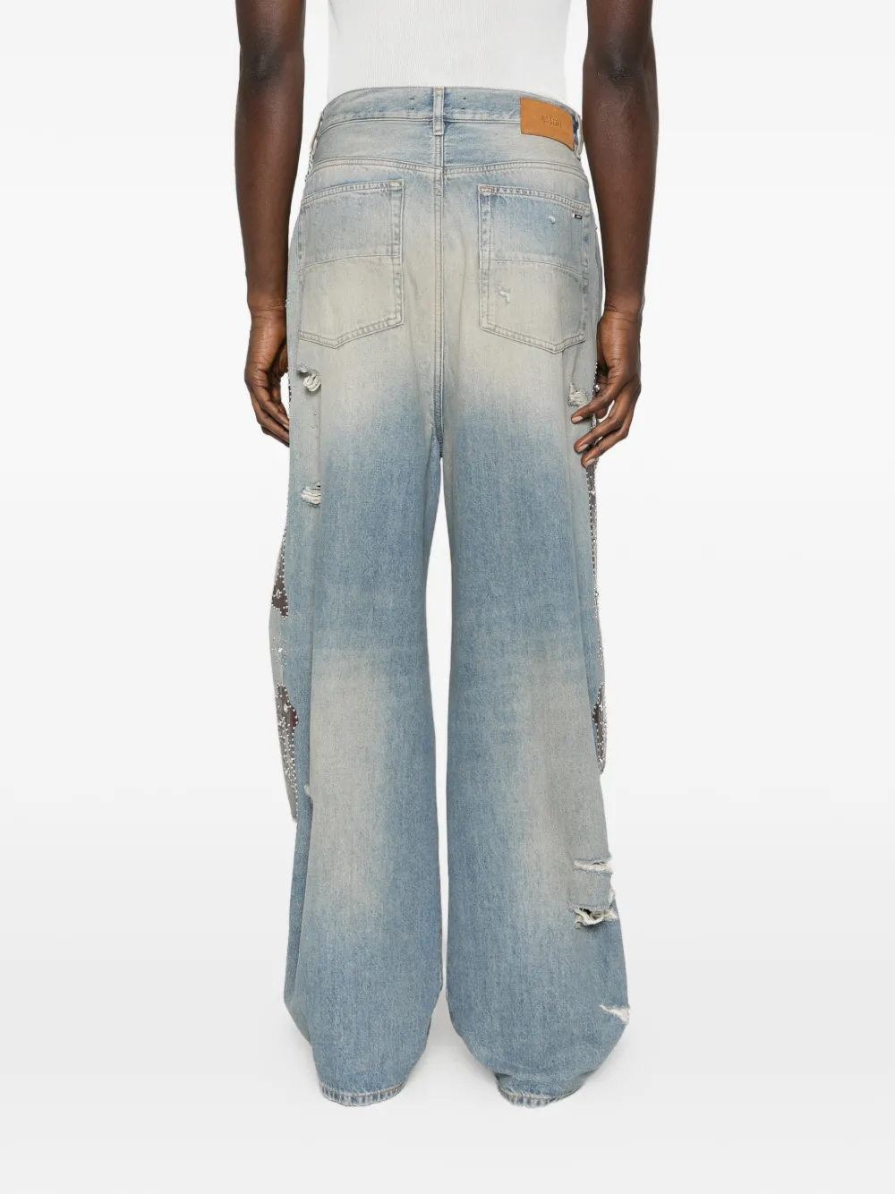AMIRI Bones baggy jeans met studs Blauw