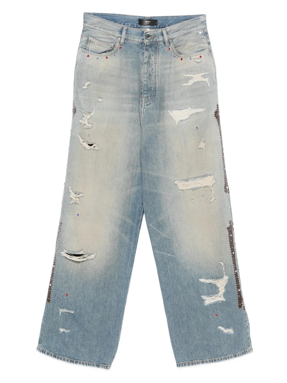 AMIRI distressed embellished jeans - Blu