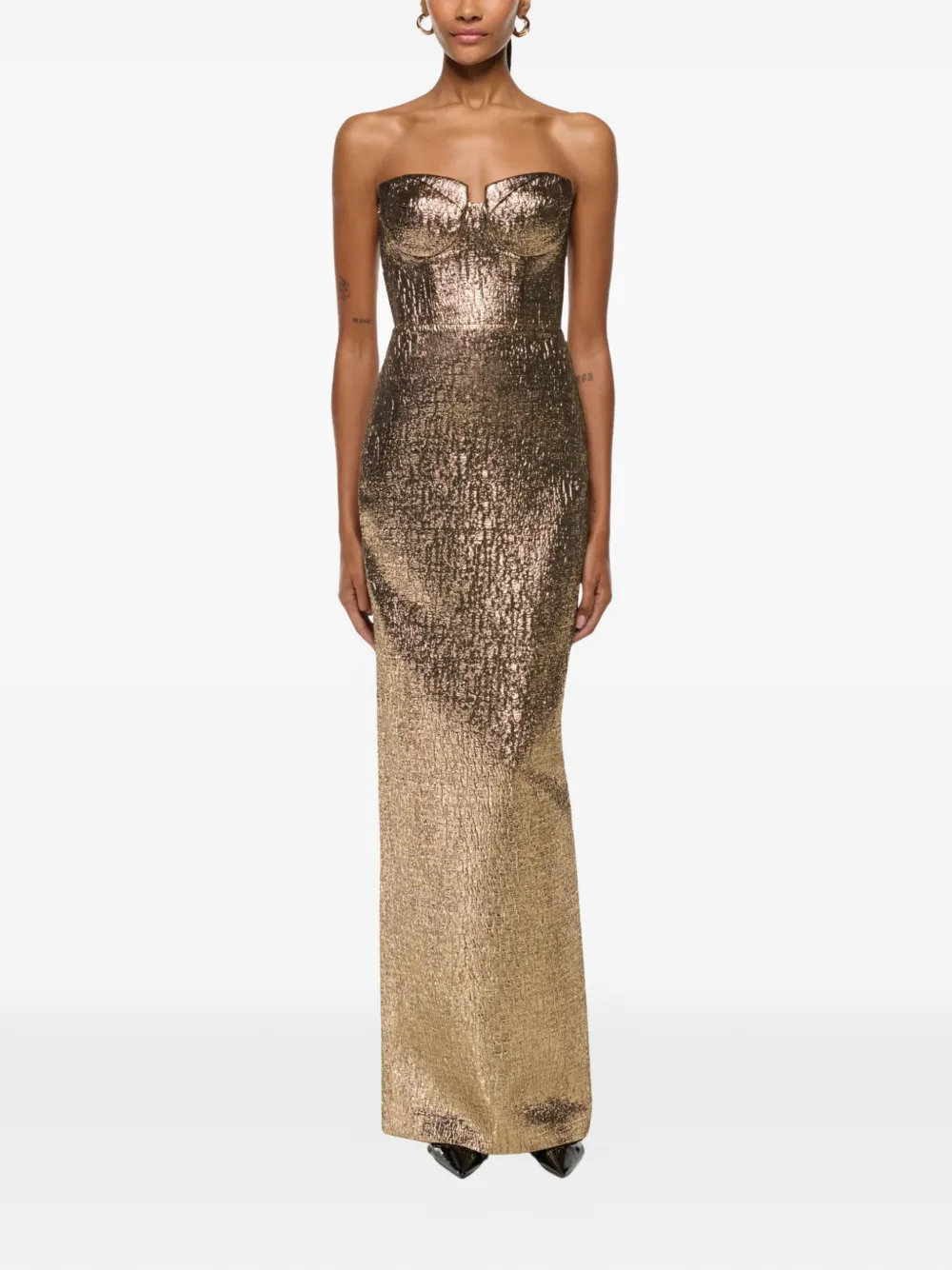 Roland Mouret back-split maxi dress - Goud