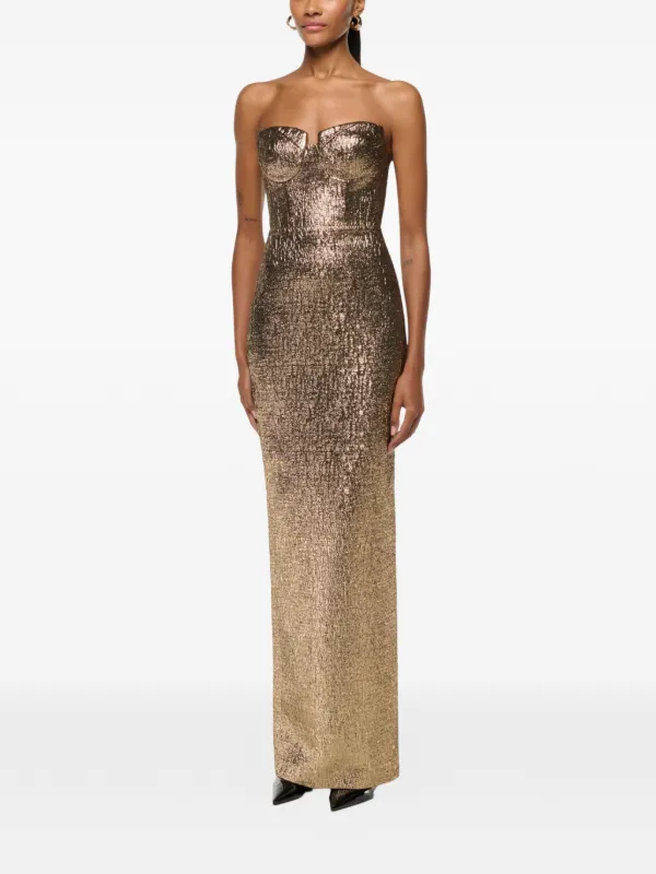 Roland Mouret Back-split Maxi Dress - Gold Roland Mouret Back-split Maxi Dress - Gold