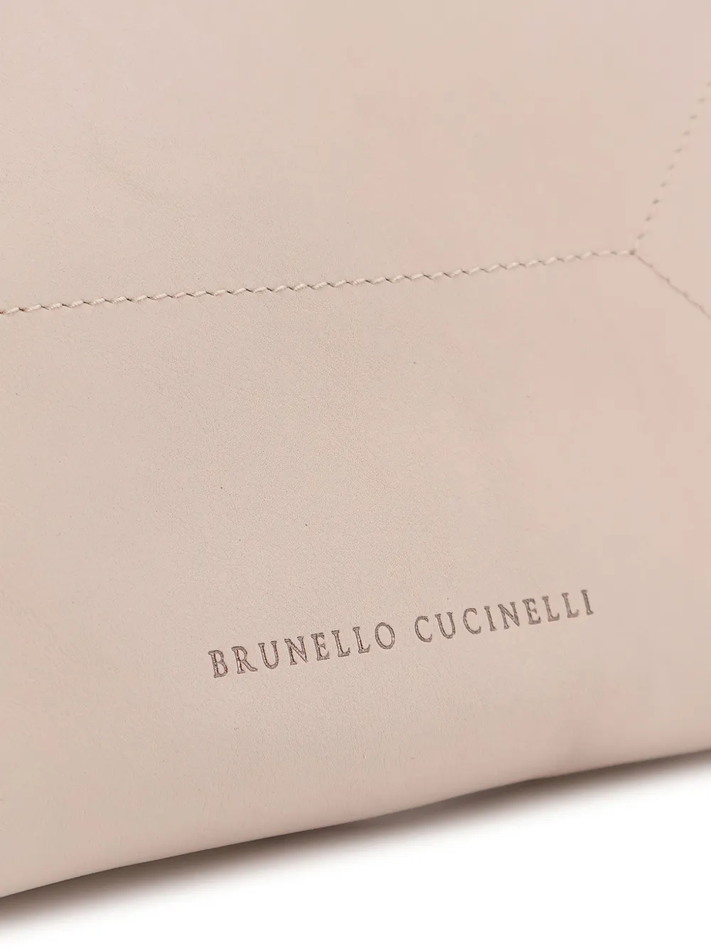 Brunello Cucinelli Schoudertas met logo Beige