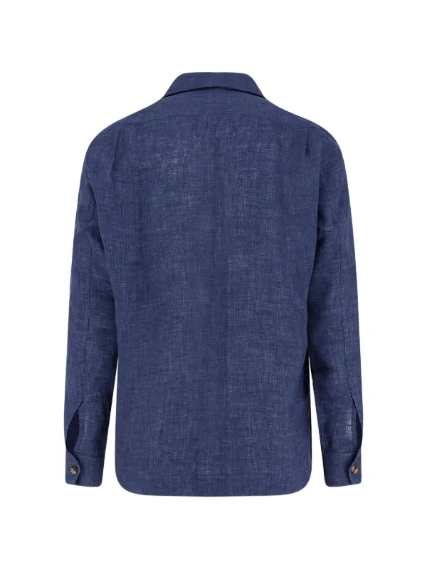 Brunello Cucinelli Buttoned front-pocket Shirt | Blue | FARFETCH