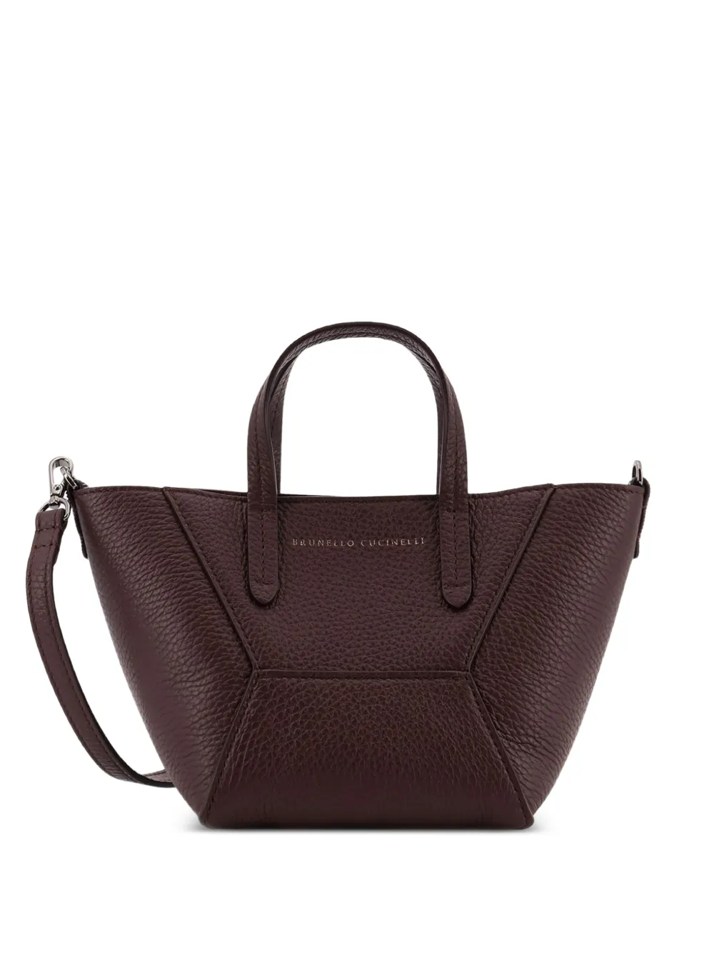 Brunello Cucinelli BC Duo textured top handle shoulder bag - Marrone