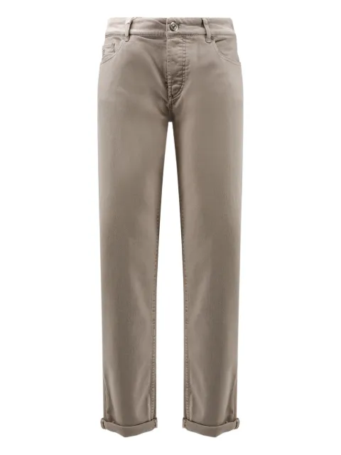 Brunello Cucinelli logo-embroidered five-pockets trousers