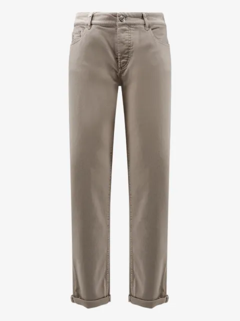 Brunello Cucinelli logo-embroidered five-pocket trousers