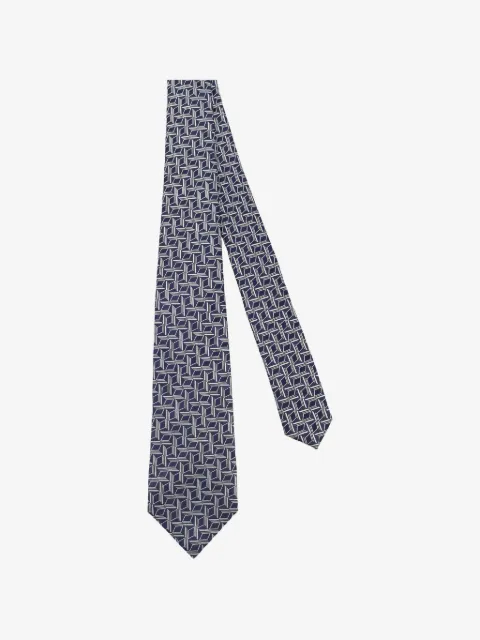 Kiton geometric-pattern tie