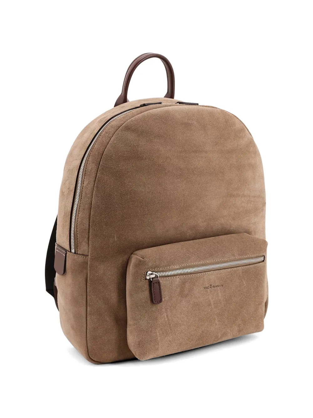  Kiton Zipped Leather Backpack - Neutrals 