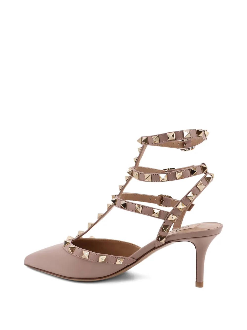 Valentino Garavani Rockstud strappy heeled pumps Roze