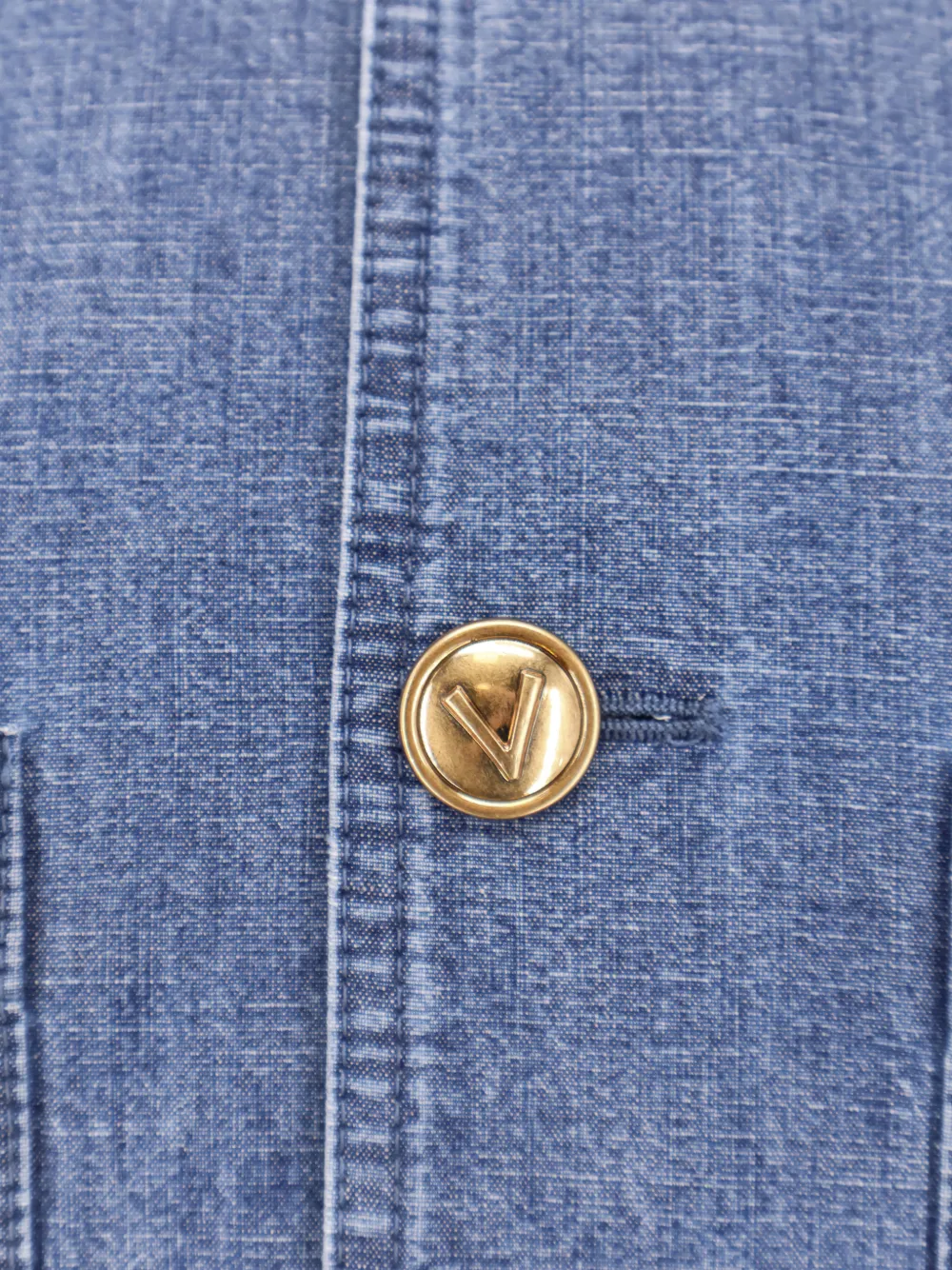 button-fastening denim coat
