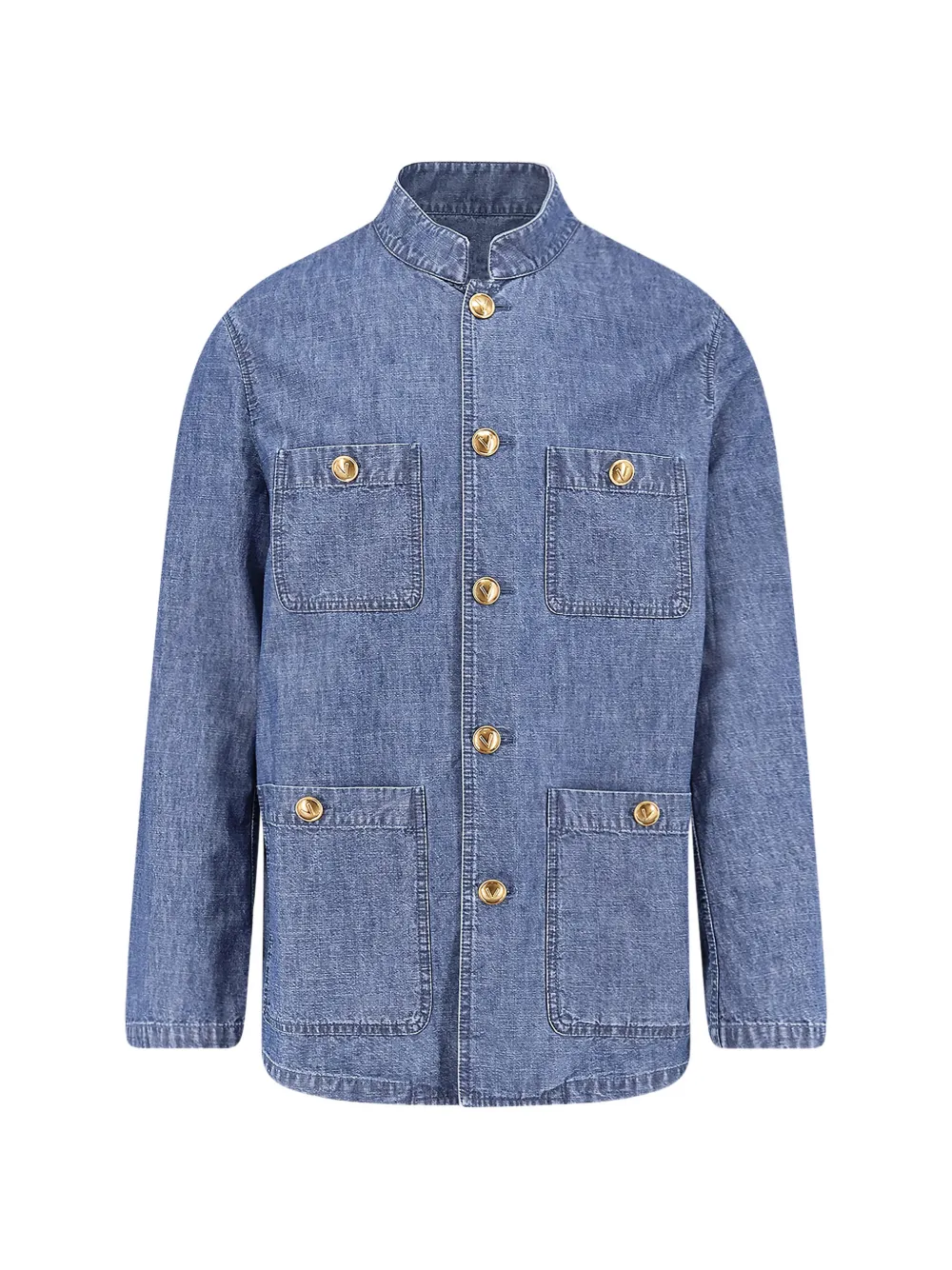 Valentino Garavani button-fastening denim coat - Blu
