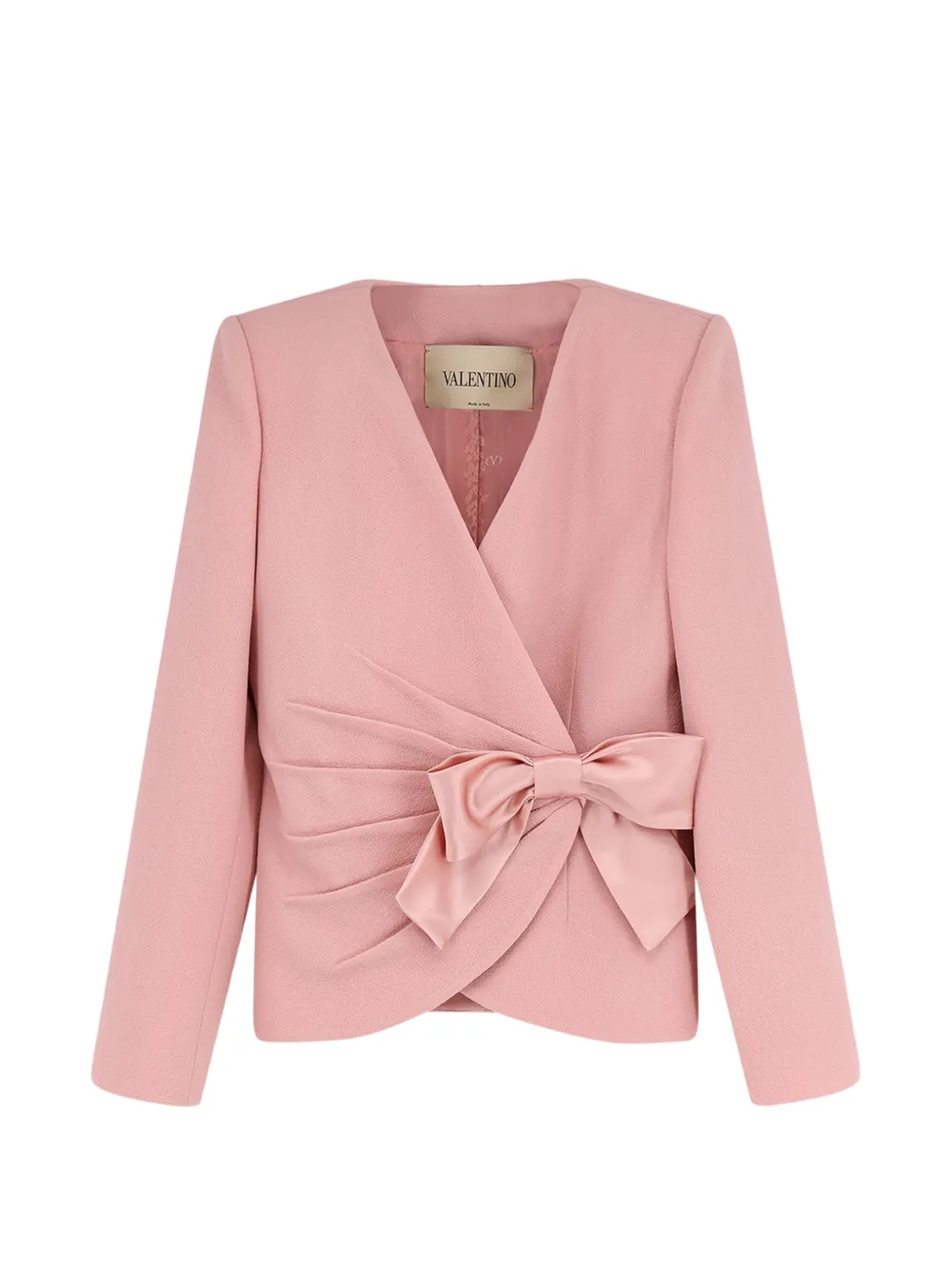 Valentino Garavani V-neck bow-detail jacket - Rosa