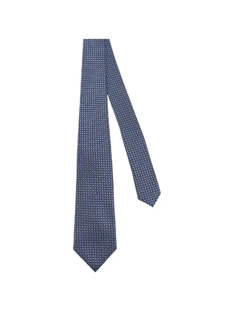 Kiton geometric-pattern tie
