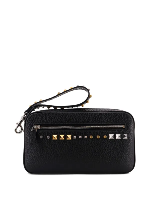 VALENTINO GARAVANI クラッチバッグ スタッズ Valentino Garavani スタッズ クラッチバッグ | ブラック | FARFETCH JP
