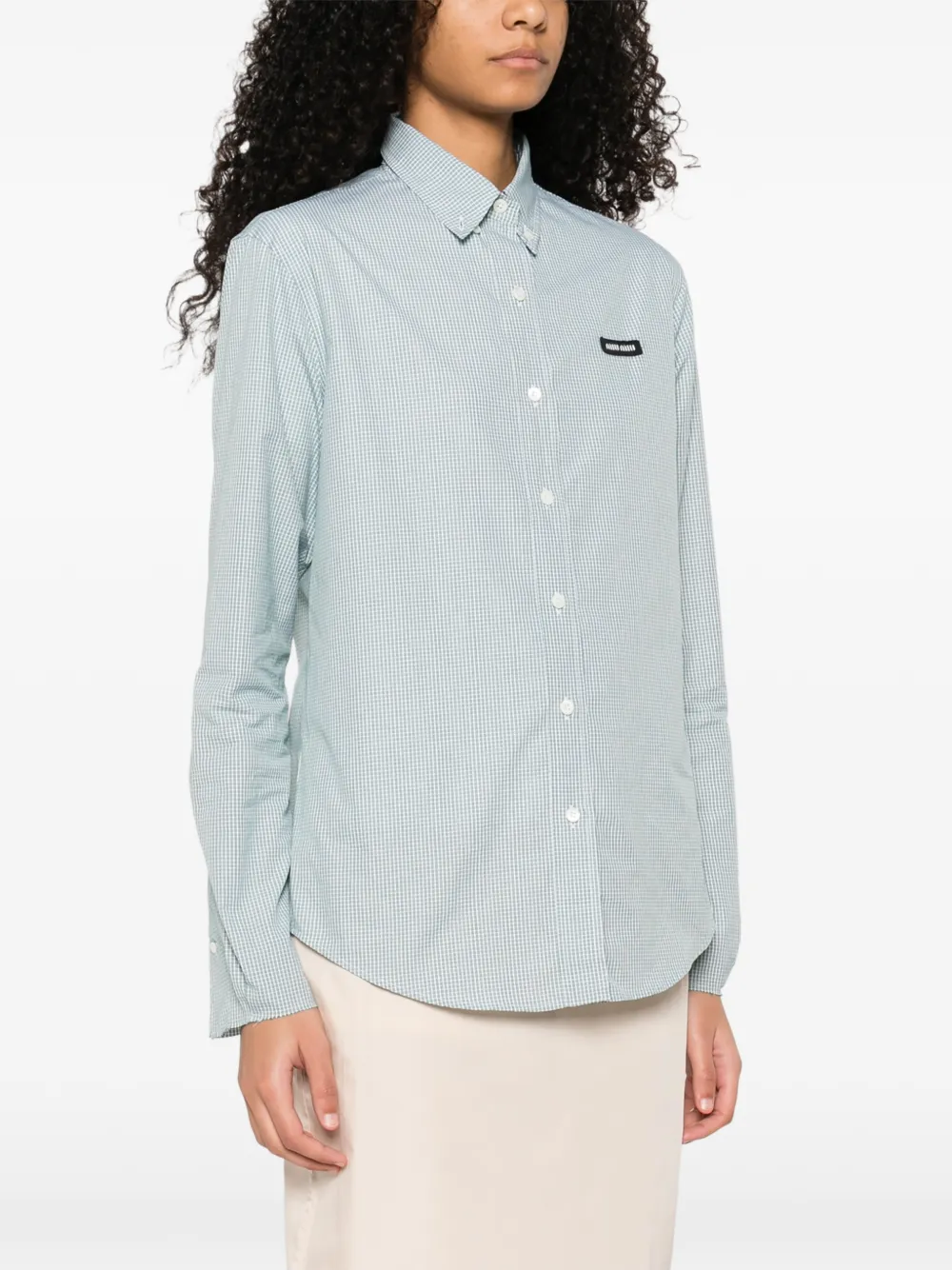  Miu Miu Check-pattern Buttoned Shirt - Green 