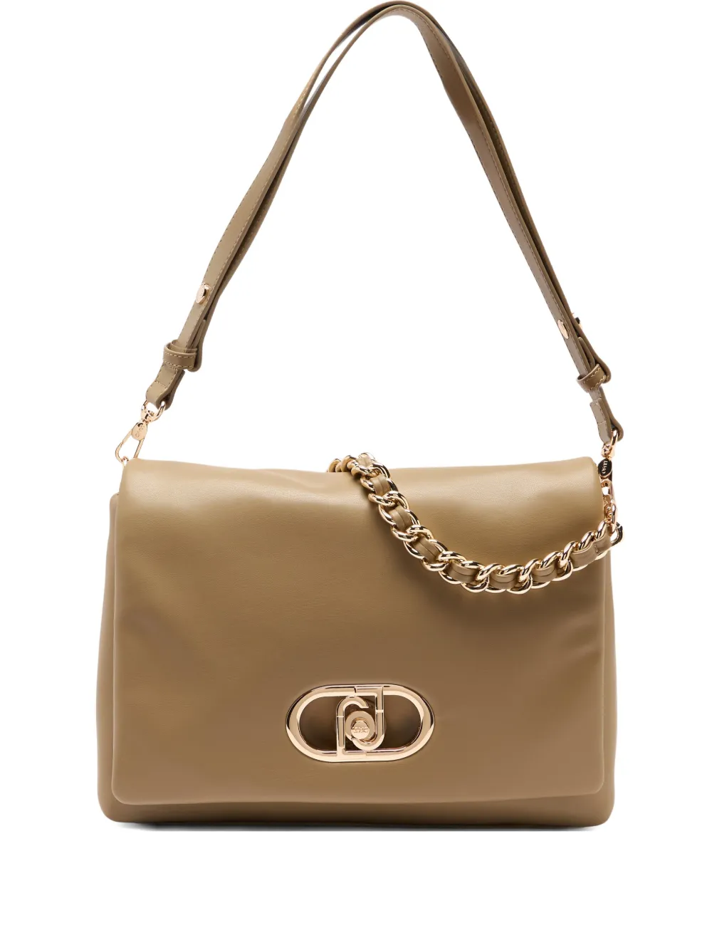 LIU JO LaPuffy large braided chain logo satchel - Toni neutri