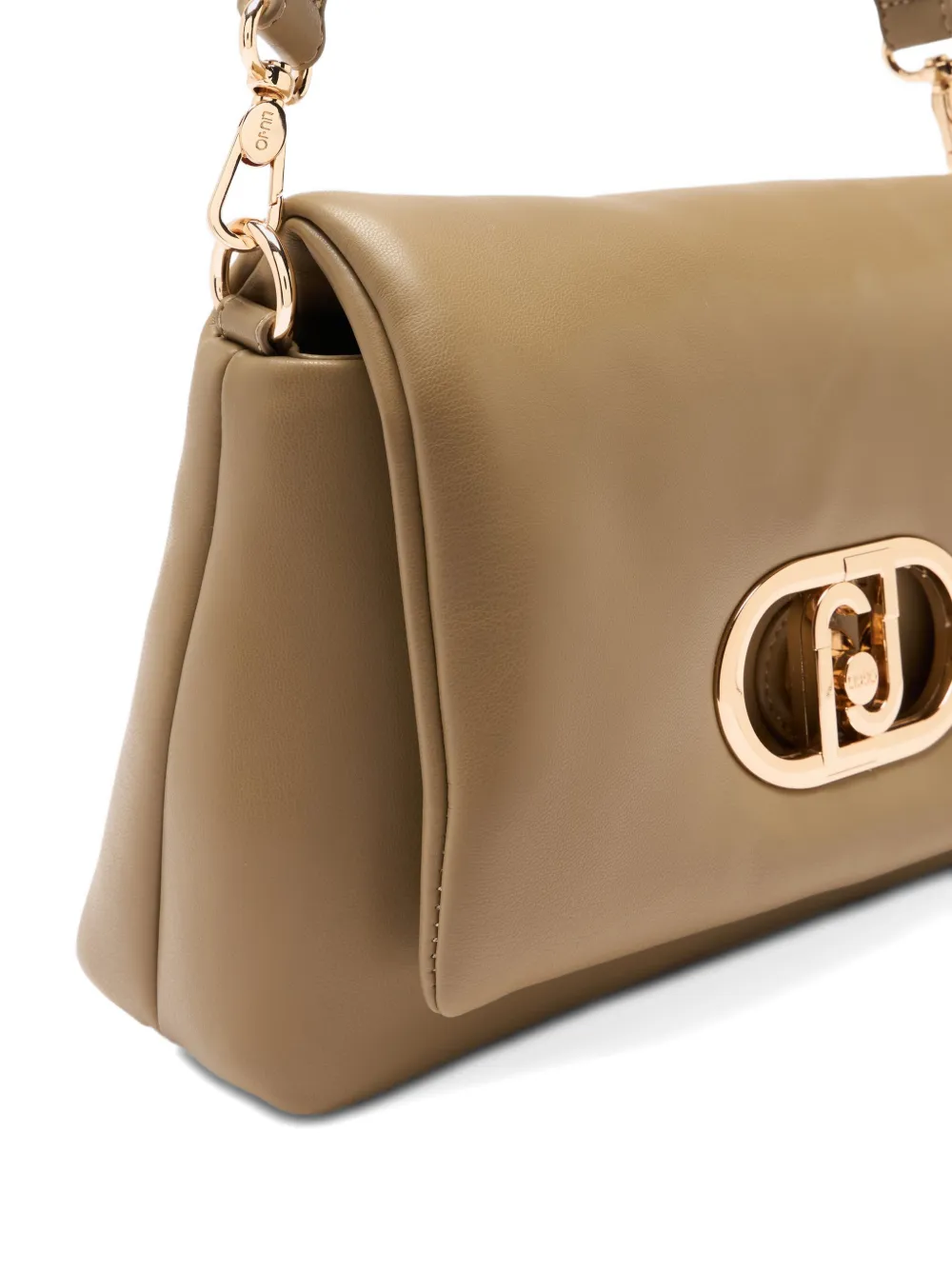 LIU JO LaPuffy medium gevlochten crossbodytas met kettinglogo Beige