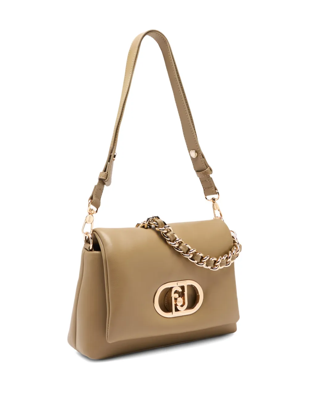  Liu Jo Lapuffy Medium Braided Chain Logo Crossbody Bag - Neutrals 