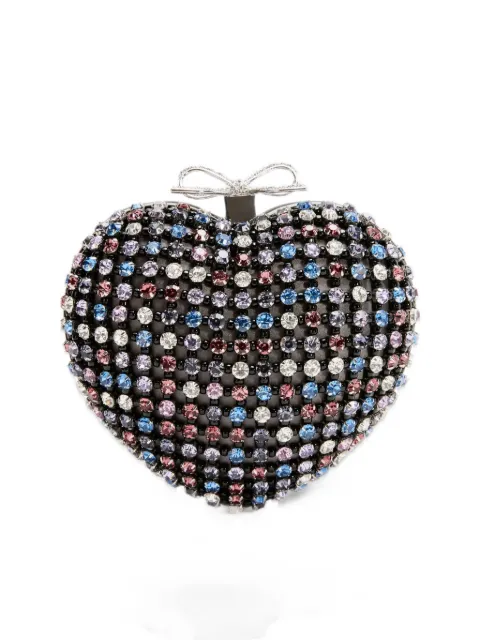 Self-Portrait multi-crystal heart clutch