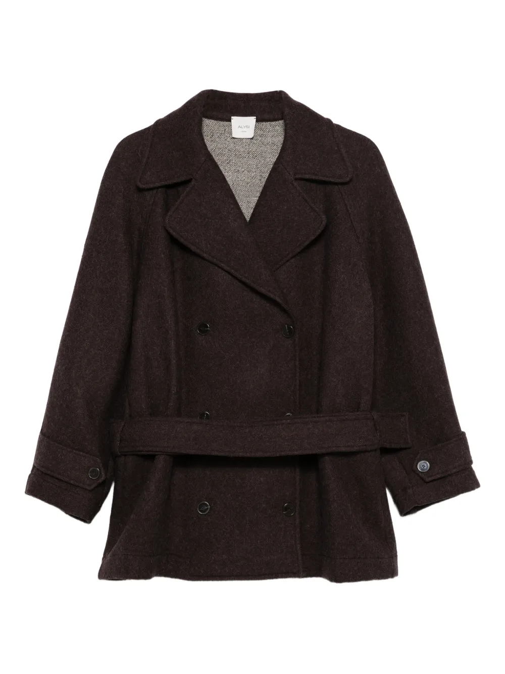 Alysi belted double-breasted coat - Marrone