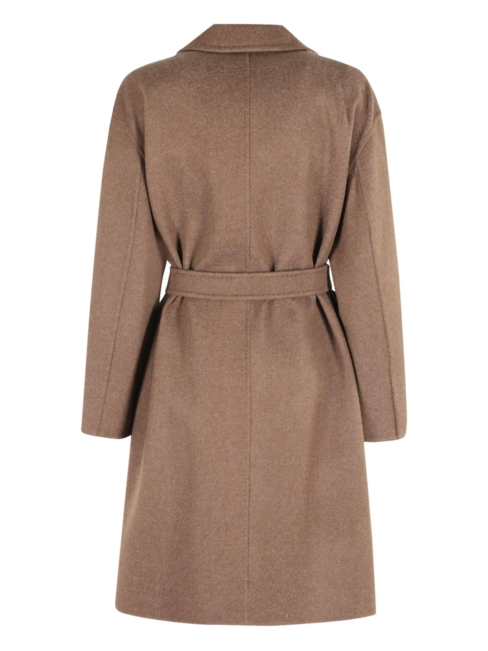  Max Mara Manteau Carnia à Taille Ceinturée - Marron 