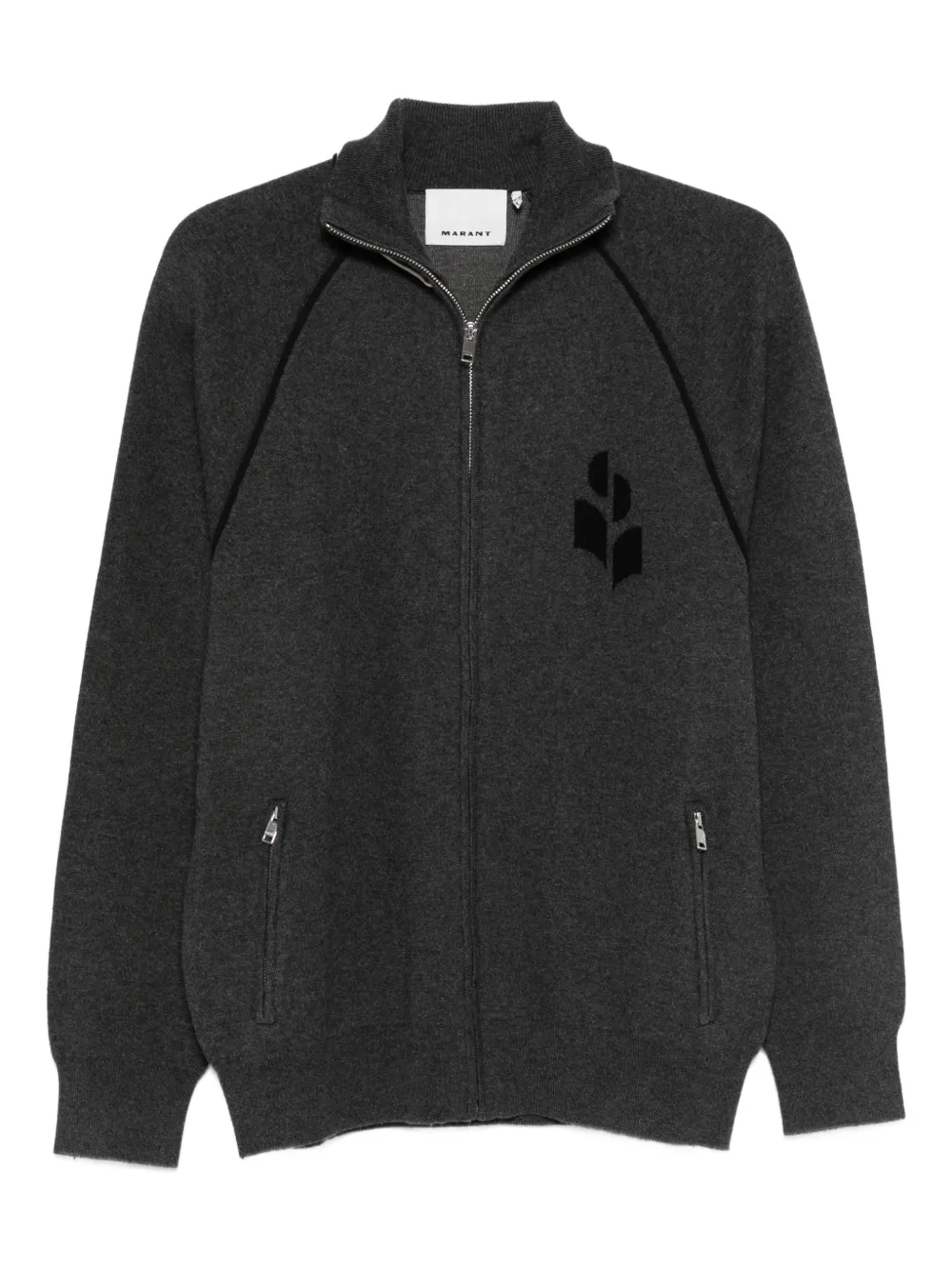 MARANT zip-up logo sweater - Grau