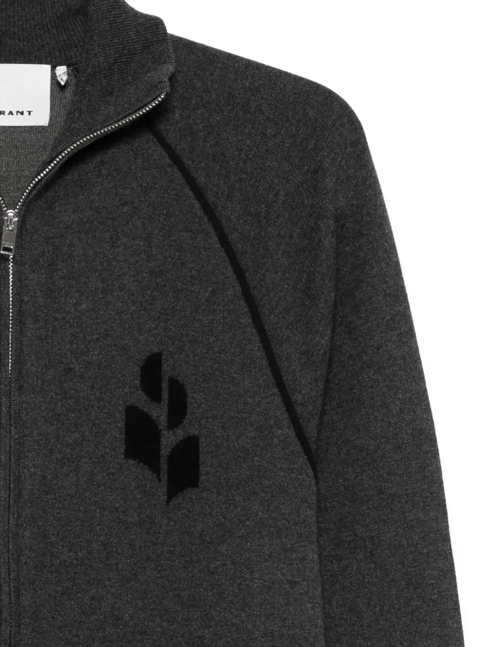  Marant Zip-up Logo Sweater - Grey 