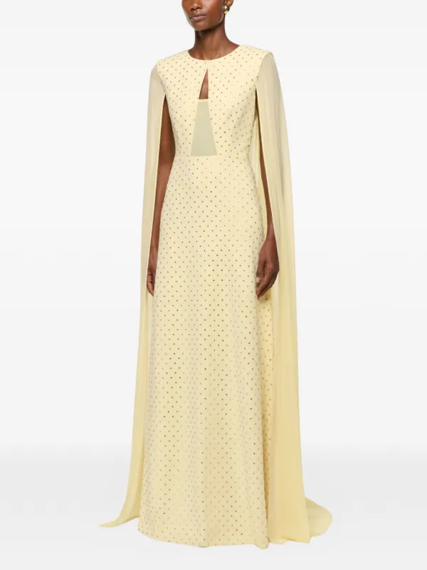 Roland Mouret Key-hole-detail Maxi Dress - Yellow