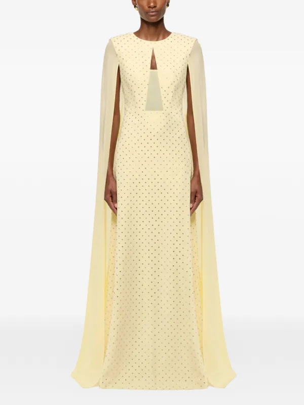 roland mouret evening dresses roland mouret CAPE SLEEVE EMBELLISHED GOWN $2050 SZ US 4 UK 8